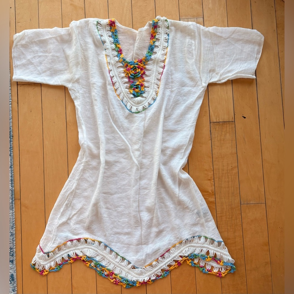 Embroidered swimsuit coverup